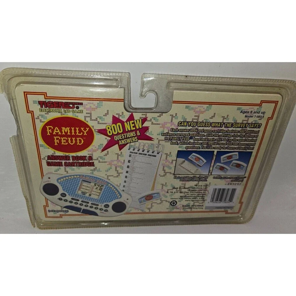 Vtg FAMILY FEUD GAME Cartridge 3 Tiger Toy Game & Answer Books Electronics NOS